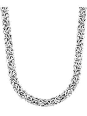Elegant 925 Sterling Silver Byzantine Necklace for Women - Timeless Jewelry